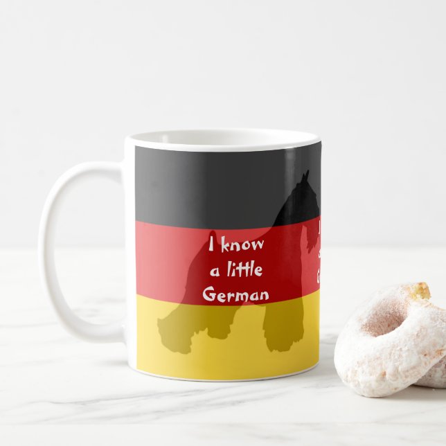 Schnauzer "I know a little German" Coffee Mug (With Donut)