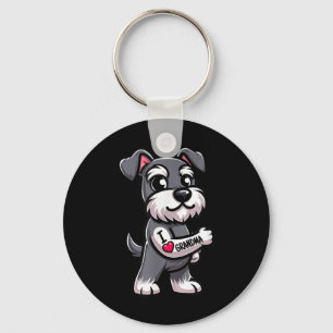 Schnauzer I Love Grandma Funny Dog Tattoo  Keychain
