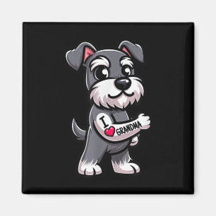 Schnauzer I Love Grandma Funny Dog Tattoo  Magnet