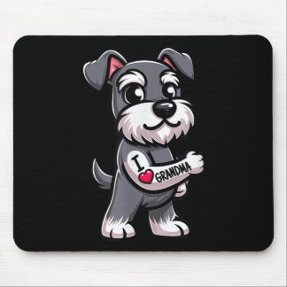 Schnauzer I Love Grandma Funny Dog Tattoo Mouse Pad