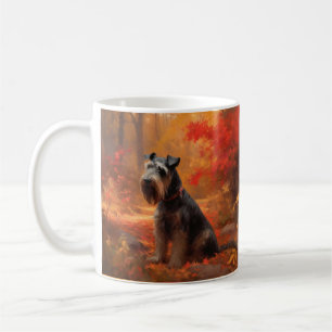 Schnauzer in Autumn Leaves Fall Inspire Coffee Mug