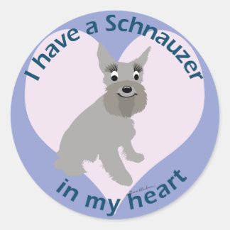 Schnauzer In My Heart Classic Round Sticker