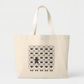 Schnauzer in the Sheep Large Tote Bag