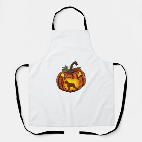 Schnauzer Inside Carved Pumpkin Halloween Owner Ki Apron