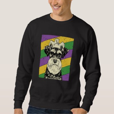 Schnauzer Jester Mardi Gras Dog Mom or Dad Sweatshirt