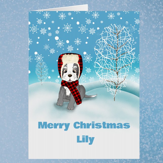 Schnauzer Jumbo Christmas Personalized  Card (Creator Uploaded)