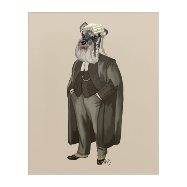 Schnauzer Lawyer Acrylic Print (Front)