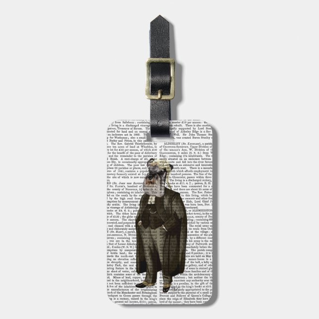 Schnauzer Lawyer Luggage Tag (Front Vertical)