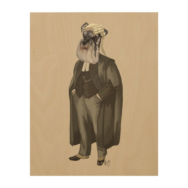 Schnauzer Lawyer Wood Wall Decor (Front)