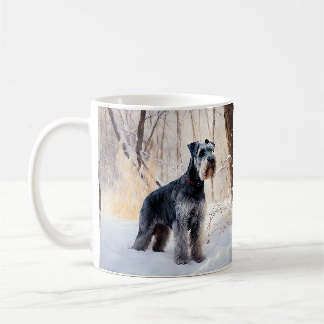 Schnauzer Let It Snow Christmas Coffee Mug (Left)
