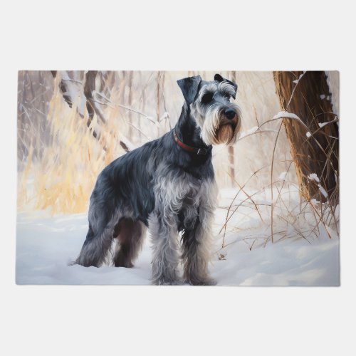 Schnauzer Let It Snow Christmas Doormat