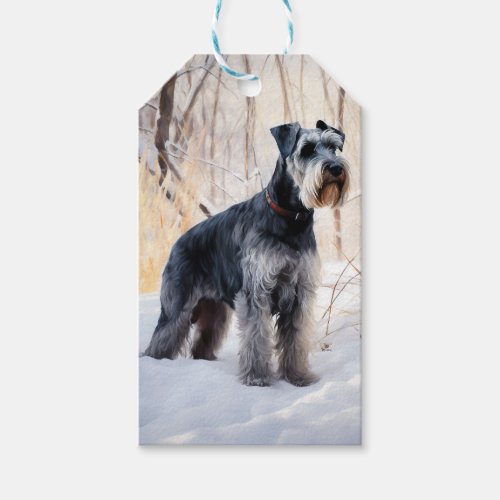 Schnauzer Let It Snow Christmas Gift Tags