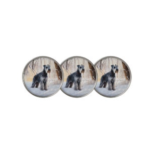 Schnauzer Let It Snow Christmas Golf Ball Marker