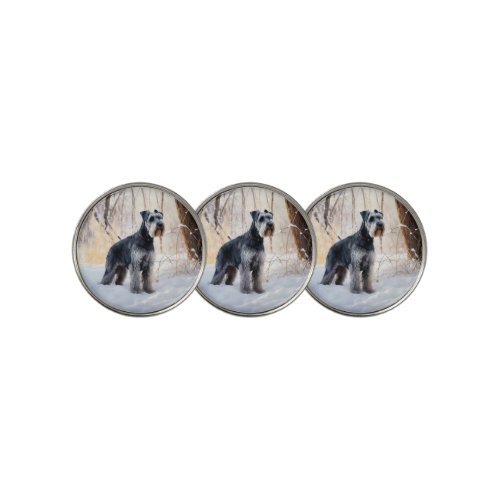 Schnauzer Let It Snow Christmas Golf Ball Marker