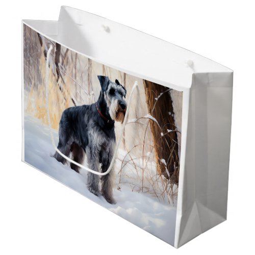 Schnauzer Let It Snow Christmas Large Gift Bag