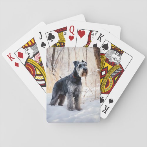 Schnauzer Let It Snow Christmas Poker Cards