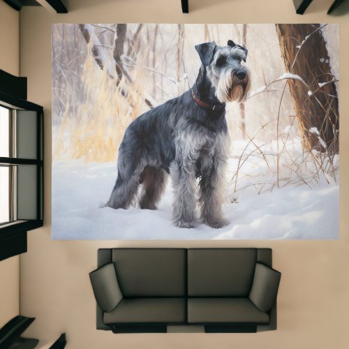 Schnauzer Let It Snow Christmas Rug