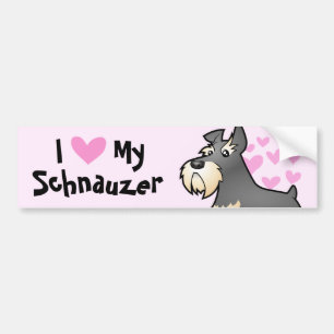 Schnauzer Love Bumper Sticker