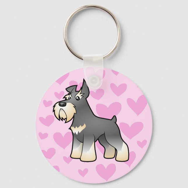 Schnauzer Love Keychain (Front)