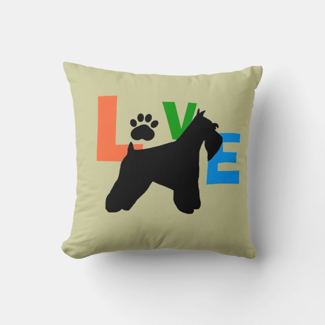 Schnauzer Love Throw Pillow (Front)