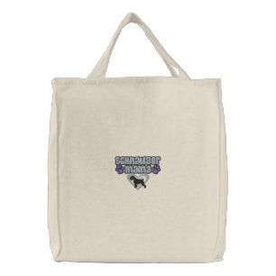Schnauzer Mama Embroidered Tote Bag