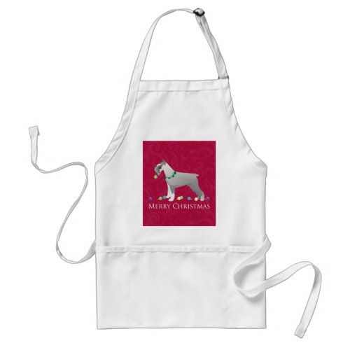 Schnauzer Merry Christmas Design Adult Apron