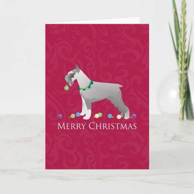 Schnauzer Merry Christmas Design Holiday Card (Front)