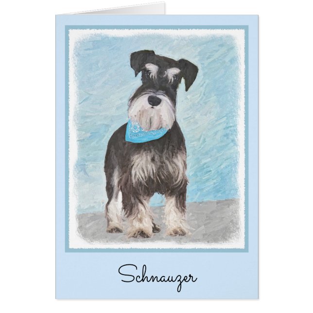 Schnauzer (Miniature) Painting - Cute Original Dog (Front)