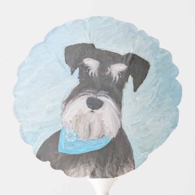 Schnauzer (Miniature) Painting - Cute Original Dog Balloon (Front)