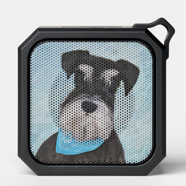 Schnauzer (Miniature) Painting - Cute Original Dog Bluetooth Speaker (Front)