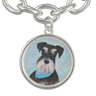 Schnauzer (Miniature) Painting - Cute Original Dog Bracelet