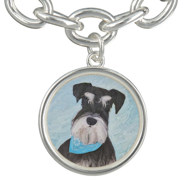 Schnauzer (Miniature) Painting - Cute Original Dog Bracelet (Design)