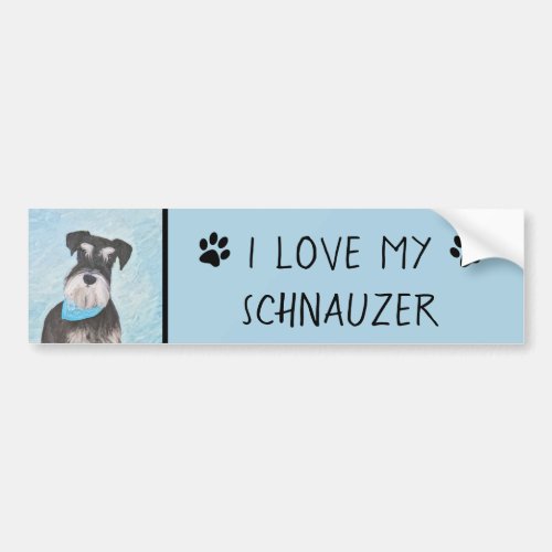 Schnauzer Miniature Painting _ Cute Original Dog Bumper Sticker
