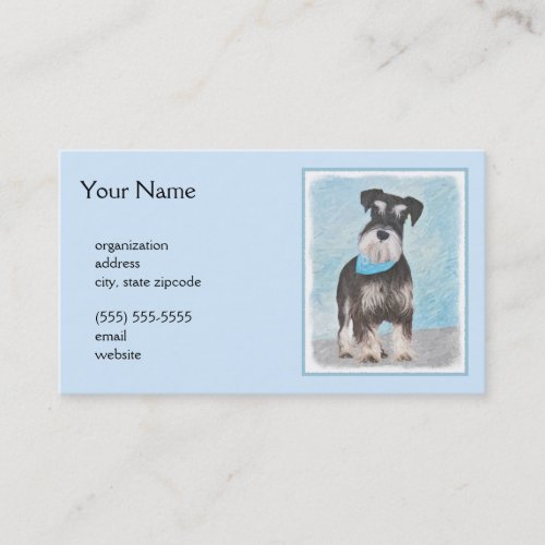Schnauzer Miniature Painting _ Cute Original Dog Business Card