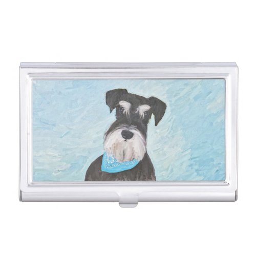 Schnauzer Miniature Painting _ Cute Original Dog Business Card Case