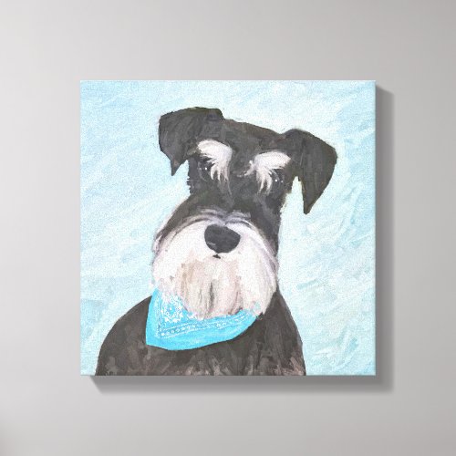 Schnauzer Miniature Painting _ Cute Original Dog Canvas Print