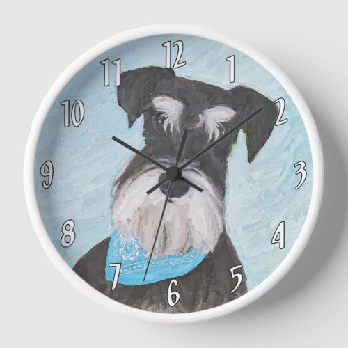 Schnauzer Miniature Painting _ Cute Original Dog Clock