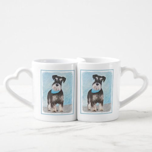 Schnauzer Miniature Painting _ Cute Original Dog Coffee Mug Set