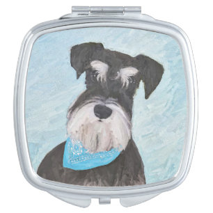 Schnauzer (Miniature) Painting - Cute Original Dog Compact Mirror
