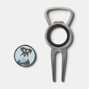 Schnauzer (Miniature) Painting - Cute Original Dog Divot Tool