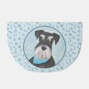 Schnauzer (Miniature) Painting - Cute Original Dog Doormat