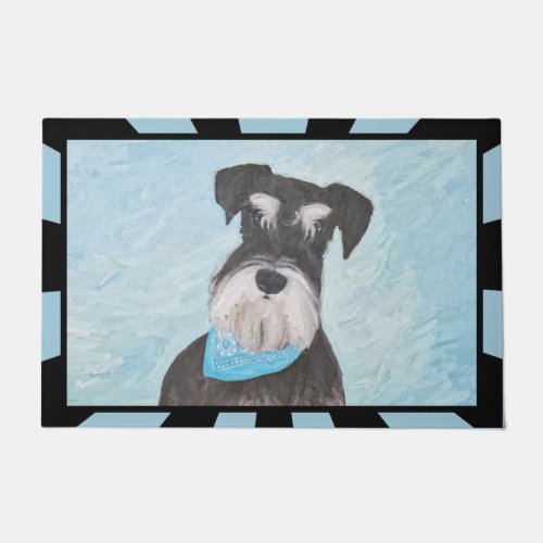 Schnauzer Miniature Painting _ Cute Original Dog Doormat