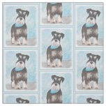 Schnauzer (Miniature) Painting - Cute Original Dog Fabric