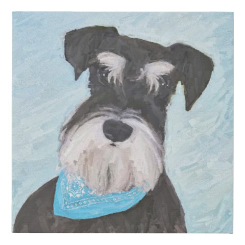 Schnauzer Miniature Painting _ Cute Original Dog Faux Canvas Print