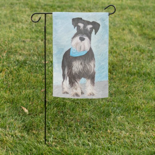 Schnauzer Miniature Painting _ Cute Original Dog Garden Flag