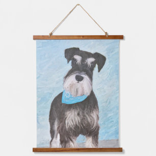 Schnauzer (Miniature) Painting - Cute Original Dog Hanging Tapestry