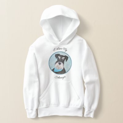 Schnauzer (Miniature) Painting - Cute Original Dog Hoodie