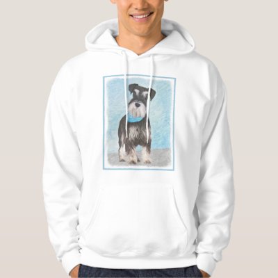 Schnauzer (Miniature) Painting - Cute Original Dog Hoodie