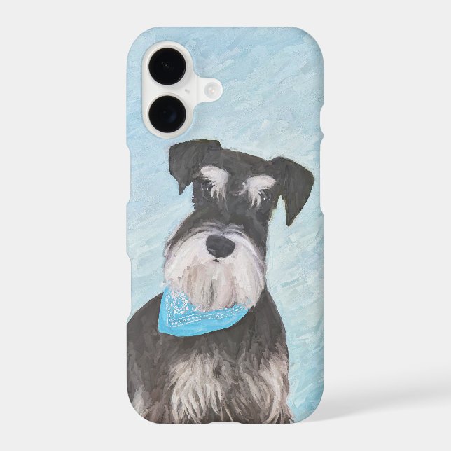 Schnauzer (Miniature) Painting - Cute Original Dog iPhone Case (Back)