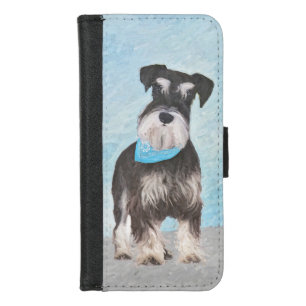 Schnauzer (Miniature) Painting - Cute Original Dog iPhone 8/7 Wallet Case